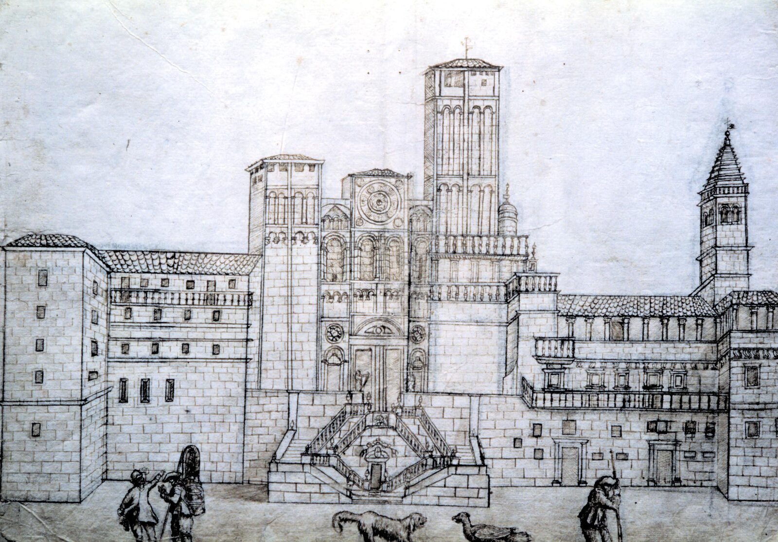 José Vega y Verdugo 在 1657 年畫下的西立面（公有領域）。